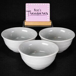 Mainstays RAINFOREST ARTIC WHITE Embossed Stoneware Soup Cereal Bowls Set Of 3
